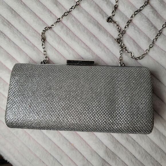 Lulu Townsend Silver Bling Purse with Chain Strap & Clasp | Vintage Style - Picture 1 of 7